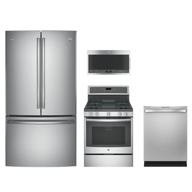 GE Profile™ 4 Piece Kitchen Package-Stainless Steel-GEPRPDT715SYNFS ...