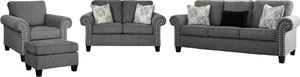 Benchcraft® Agleno 4-Piece Charcoal Living Room Seating Set