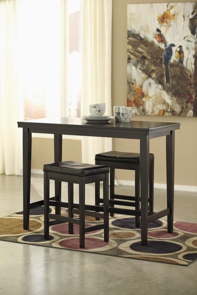 Signature Design by Ashley® Kimonte Dark Brown Upholstered Counter Height Stool 3