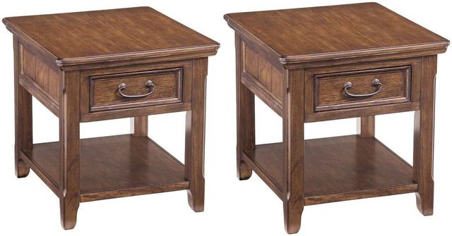 Signature Design by Ashley® Woodboro 2-Piece Dark Brown Living Room Table Set 0