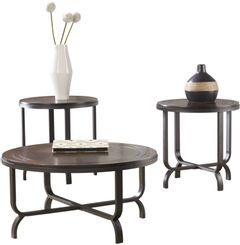 Signature Design by Ashley® Ferlin 3 Piece Dark Brown Occasional Table Set