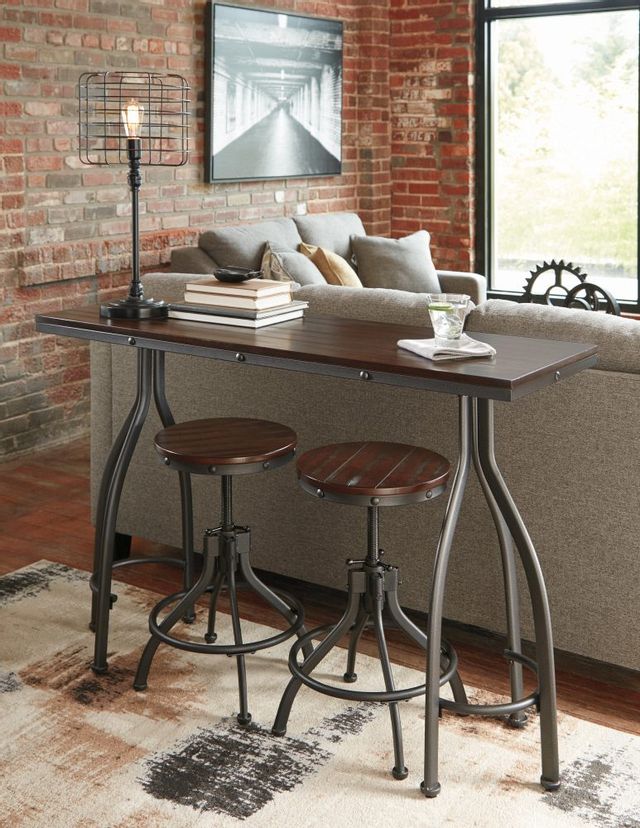 Signature Design by Ashley® Odium 3-Piece Rustic Brown Counter Height Dining Table Set 5