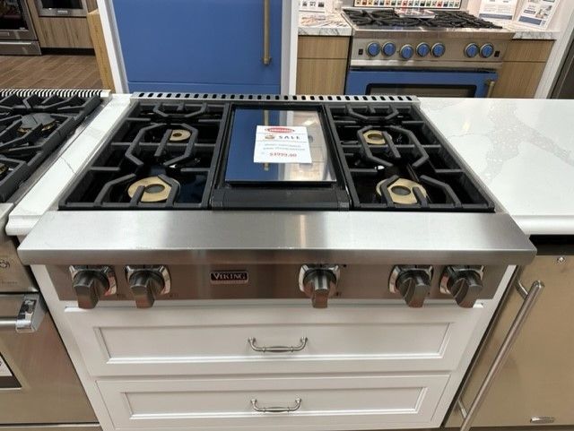 Viking 7 Series 36 Inch Natural Gas Range-Top VRT7364GSS,SureSpark Ign –  APPLIANCE BAY AREA