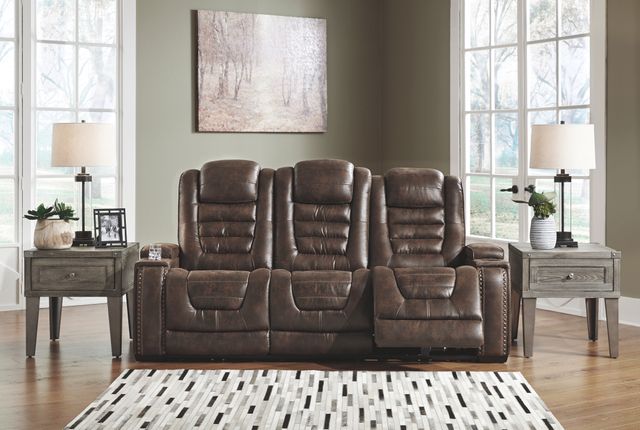 Signature Design by Ashley® Game Zone Bark Power Reclining Sofa with Adjustable Headrest 12