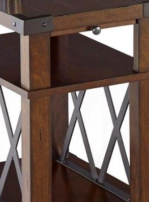 Progressive® Furniture Landmark Walnut Chairside Table-1
