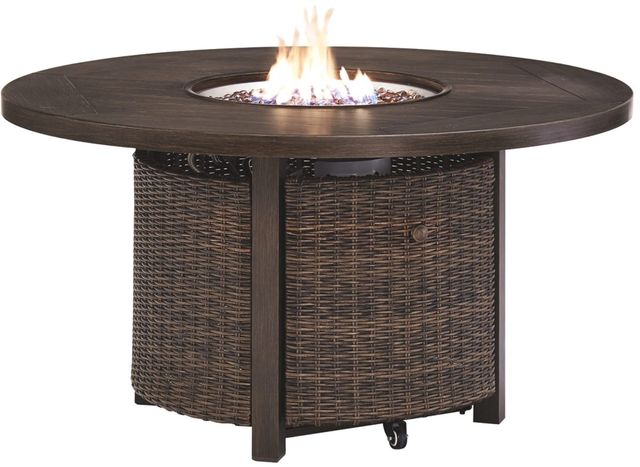 Paradise Trail Medium Brown Round Fire Pit Table 2