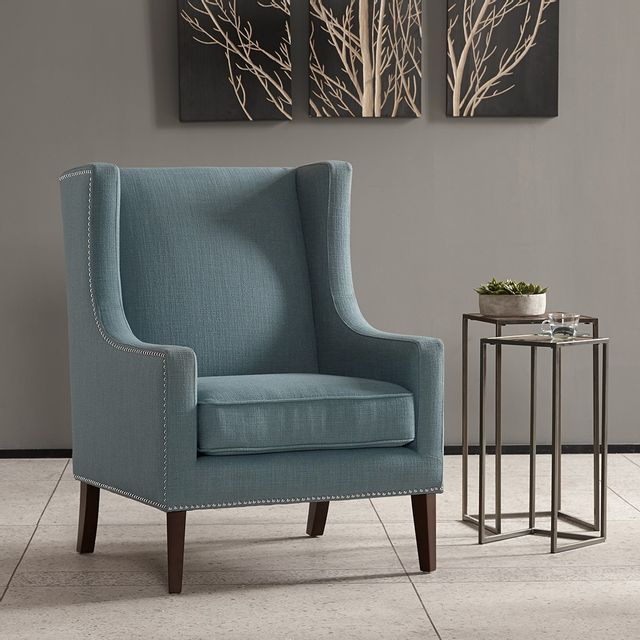 Olliix by Madison Park Blue Barton Wing Chair | Bob Mills Furniture