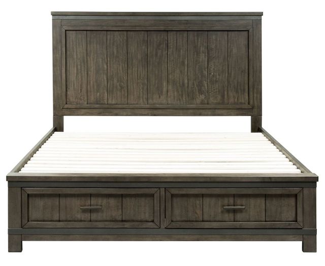 Liberty Furniture Thornwood Hills Rock Beaten Gray King Two Sided Storage Bed 2