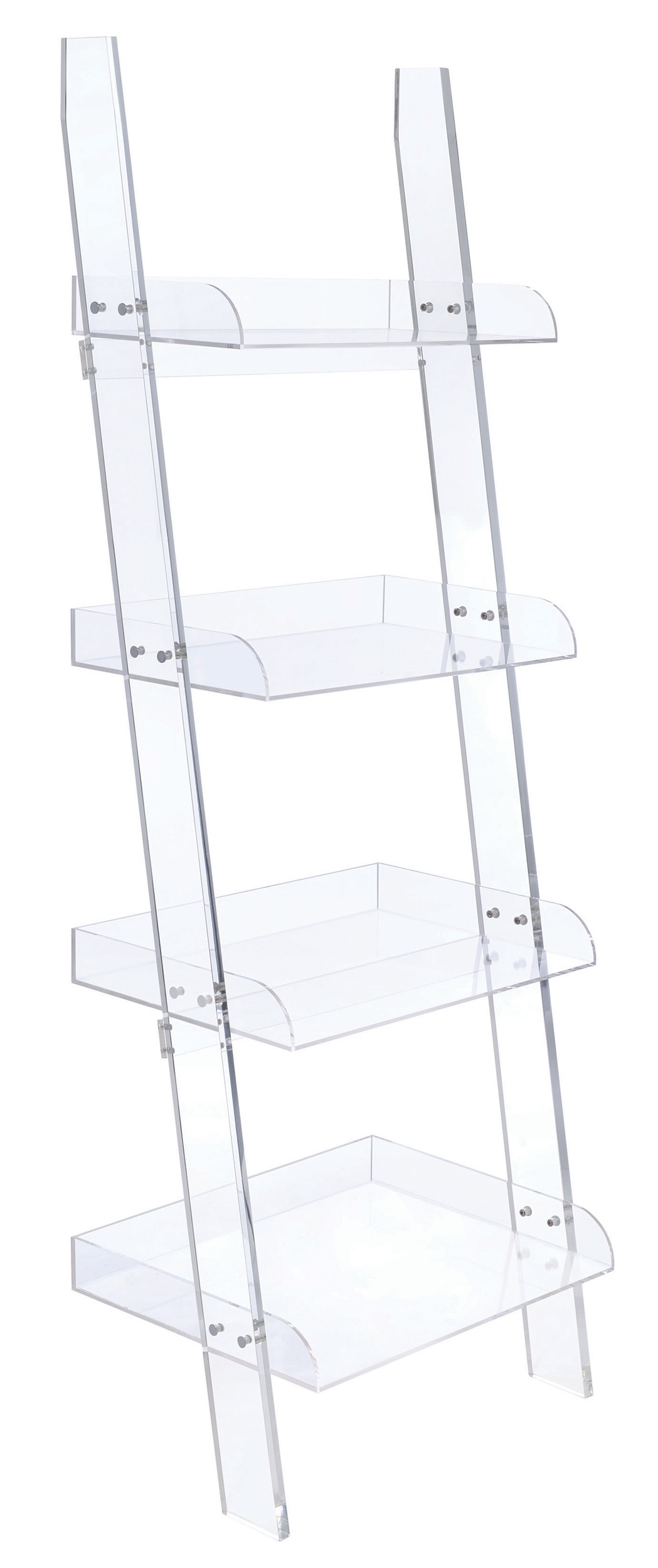 Coaster Amaturo Clear 4 Shelf Ladder Bookcase Pearls Furniture