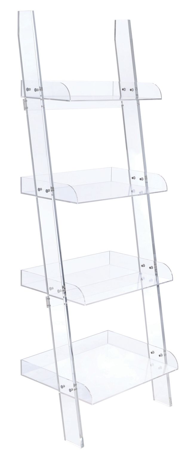 Coaster® Amaturo Clear 4-Shelf Ladder Bookcase-0