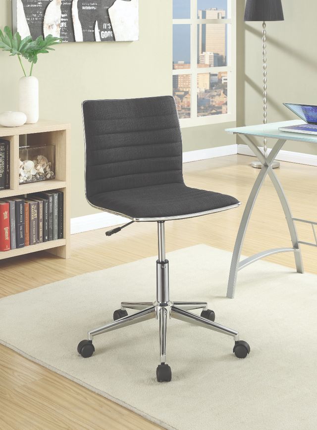 Coaster® Chryses Black/Chrome Adjustable Height Office Chair-1