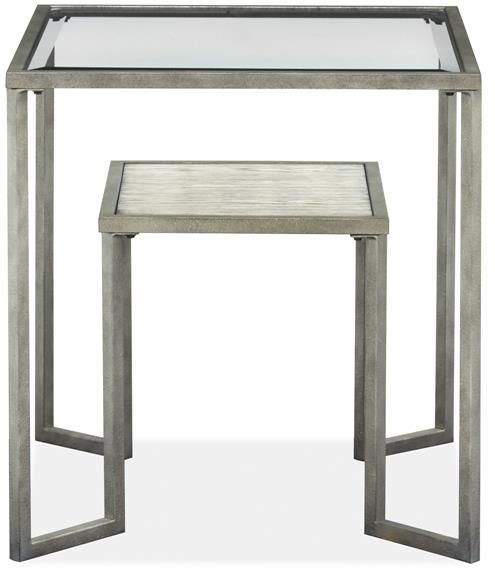 Magnussen® Home Bendishaw Coventry Grey and Zinc Rectangular End Table 1