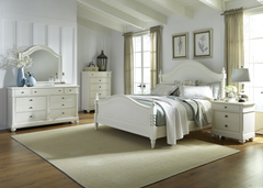 Liberty Furniture Harbor View ll Bedroom King Poster Bed, Dresser, Mirror, Chest and Night Stand Collection