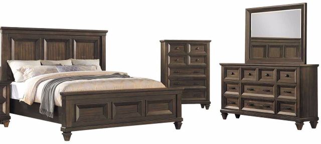 New Classic® Home Furnishings Sevilla 4-Piece Walnut Queen Bedroom Set with Chest-0