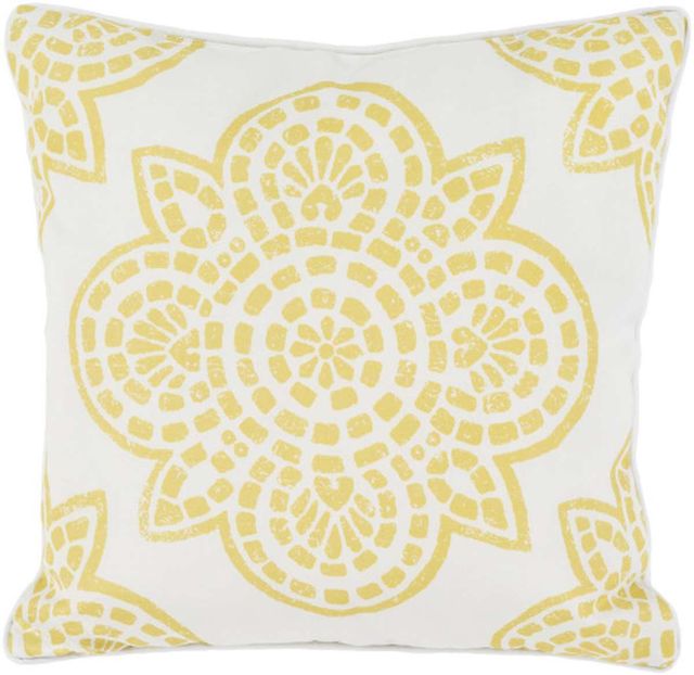 Surya Hemma Bright Yellow 16"x16" Pillow Shell with Down Insert-0