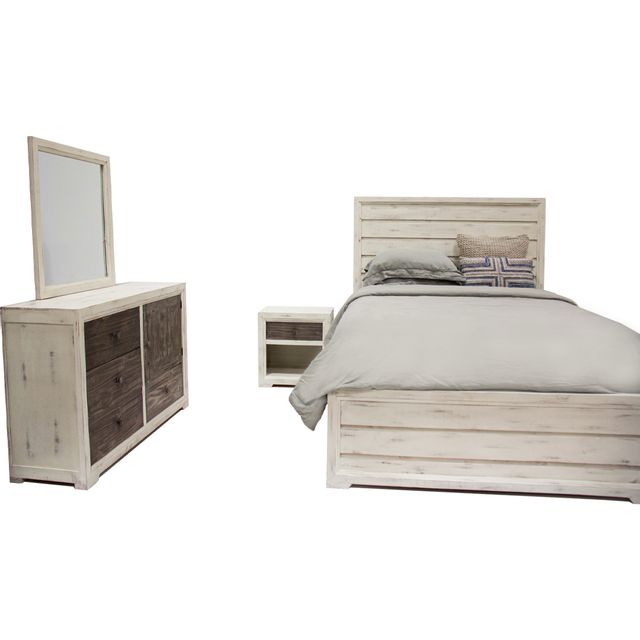 Vintage Furniture Windjammer King Panel Bed, Dresser, Mirror & Nightstand-0