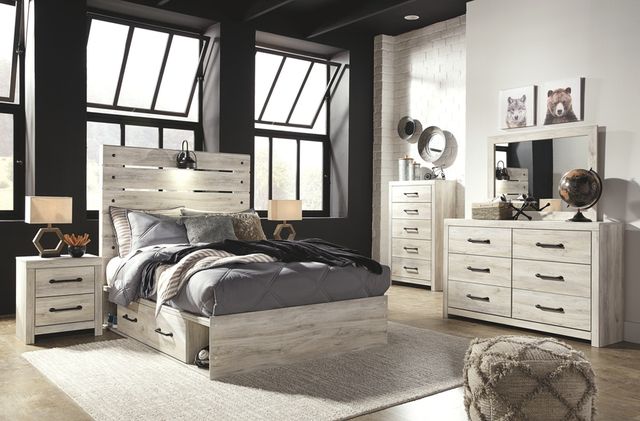 Signature Design by Ashley® Cambeck Whitewash Full Panel Bed with 4 Storage Drawers-3