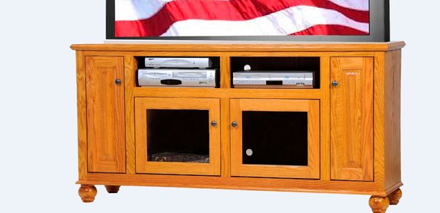 American Heartland Manufacturing Oak Deluxe TV Stand 0