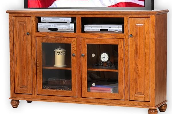 American Heartland Manufacturing Oak Tall Deluxe TV Stand