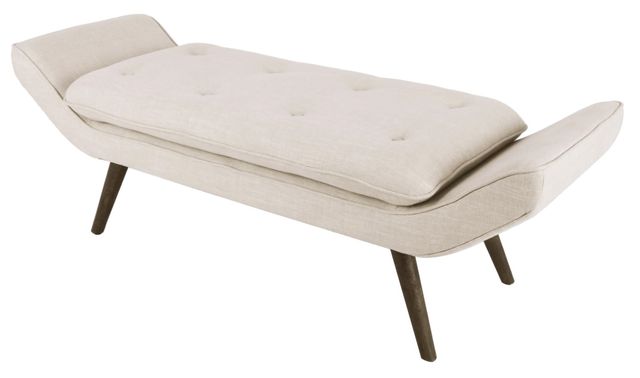 New Pacific Direct Newcastle Flax Fabric Tufted Bench 0