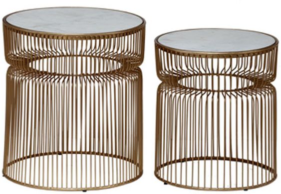 Signature Design by Ashley® Vernway White/Gold Set of 2 Accent Tables