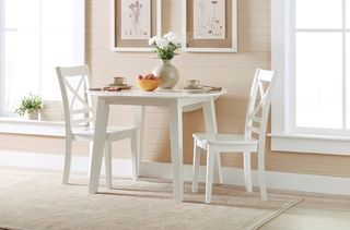 Jofran Inc. Simplicity White Round Drop Leaf Dining Table