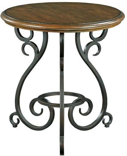 Kincaid Furniture Portolone Alder Accent Table with Metal Base-0