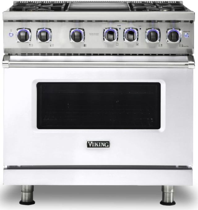 Viking® 7 Series 36" White Pro Style Natural Gas Range-0