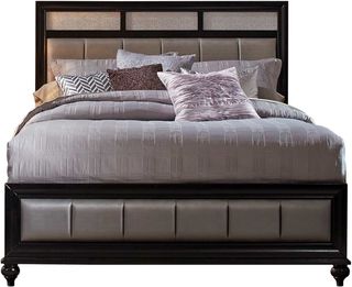 Coaster® Barzini Black and Grey Queen Upholstered Bed