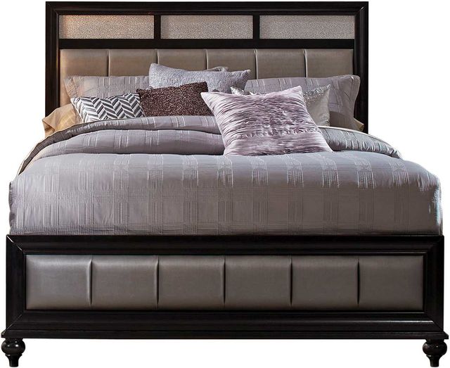 Coaster® Barzini Black/Grey Queen Upholstered Bed-0