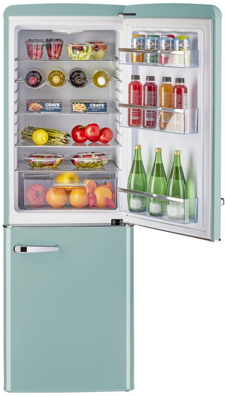 Unique® Appliances Classic Retro 7.0 Cu. Ft. Ocean Mist Turquoise Counter Depth Freestanding Bottom Freezer Refrigerator 2
