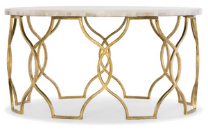 Hooker® Furniture Melange Corrina Gold Leaf/White Cocktail Table