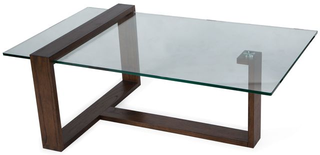 Magnussen Home® Bristow Glass Top Cocktail Table with Acorn Base-1