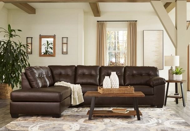Signature Design by Ashley® Donlen 2-Piece Chocolate Sectional with Chaise 4