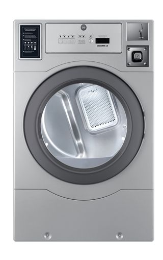 Crossover True Commercial Laundry 7.0 Cu. Ft. Silver Heavy Duty Top Control Electric Dryer with Coin Option/Card Ready Included