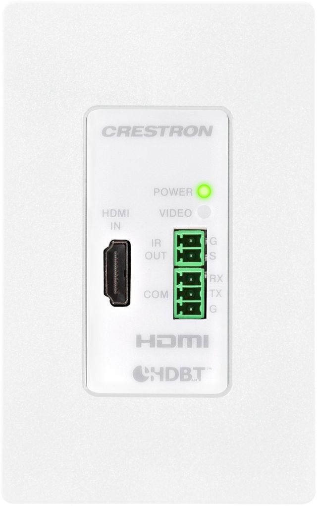 Crestron® DigitalMedia 8G+® White 4K60 4:4:4 HDR Wall Plate Transmitter