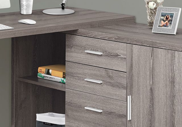 Computer Desk, Home Office, Corner, Left, Right Set-Up, Storage Drawers, L  Shape, Work, Laptop, Laminate, Brown, Contemporary, Modern, Big Sandy  Superstore