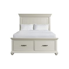 Elements Slater White Queen Storage Bed