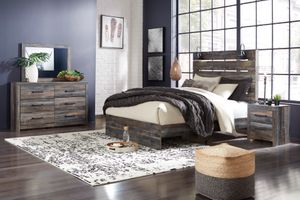 Signature Design by Ashley® Drystan 3 Piece Brown Queen Panel Bed