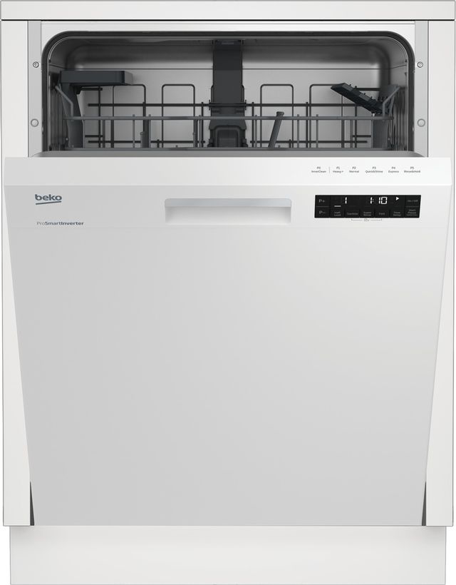 Beko 24" White Front Control Built In Dishwasher-1