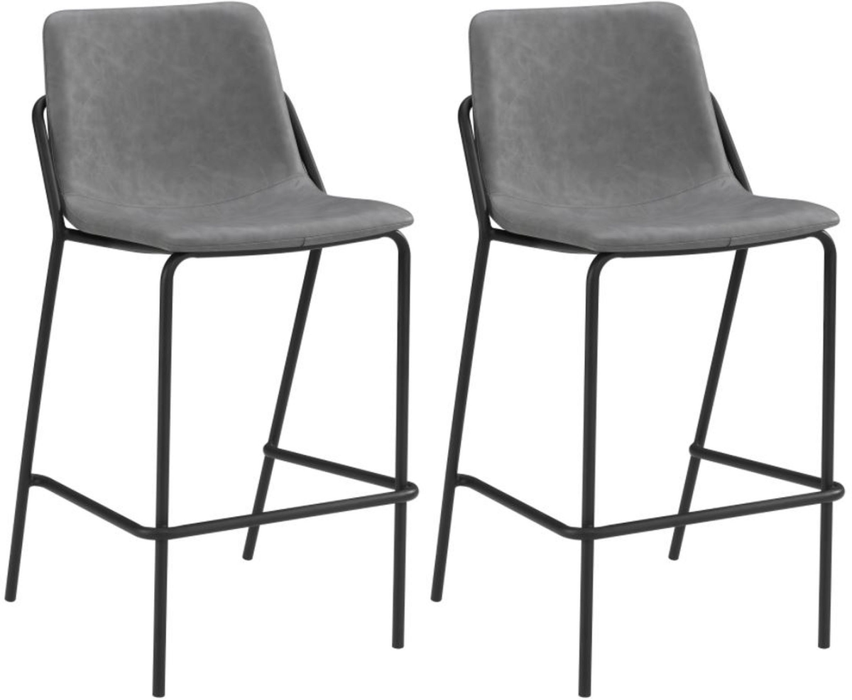 Coaster Earnest 2 Piece Grey Black Bar Stools Pearls Furniture