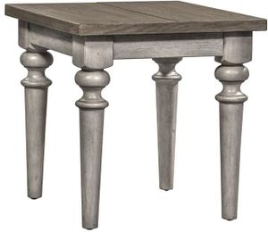 Liberty Heartland Antique White Rustic End Table