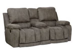 Catnapper® Cosmopolitan Power Reclining Lay Flat Console Loveseat with Storage and Cupholders