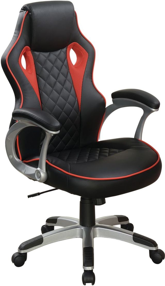 Coaster® Black And Red Upholstered Office Chair-0