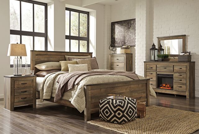 Signature Design by Ashley® Trinell Rustic Brown Queen Panel Bed 7