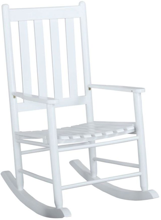Coaster® Annie White Slat Back Wooden Rocking Chair