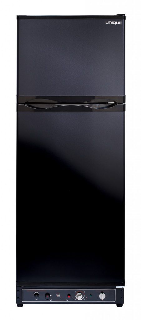 Unique® Appliances 8.0 Cu. Ft. Black Counter Depth Freestanding Liquid Propane Top Freezer Refrigerator 0