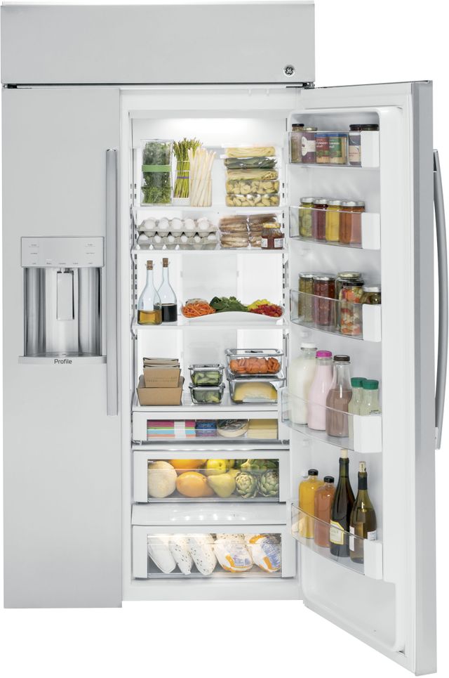 GE® Profile™ 24.33 Cu Ft. Stainless Steel Built In Side-by-Side Refrigerator 3