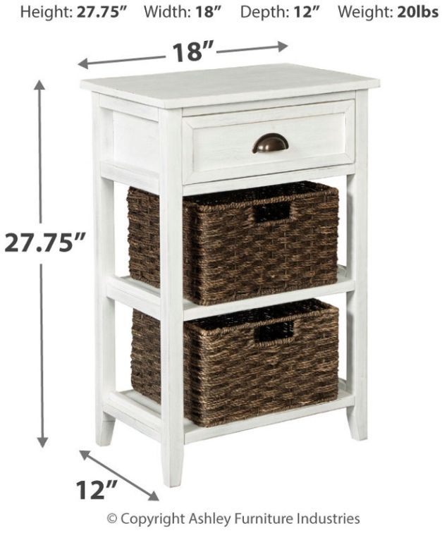 Oslember White Accent Table 5