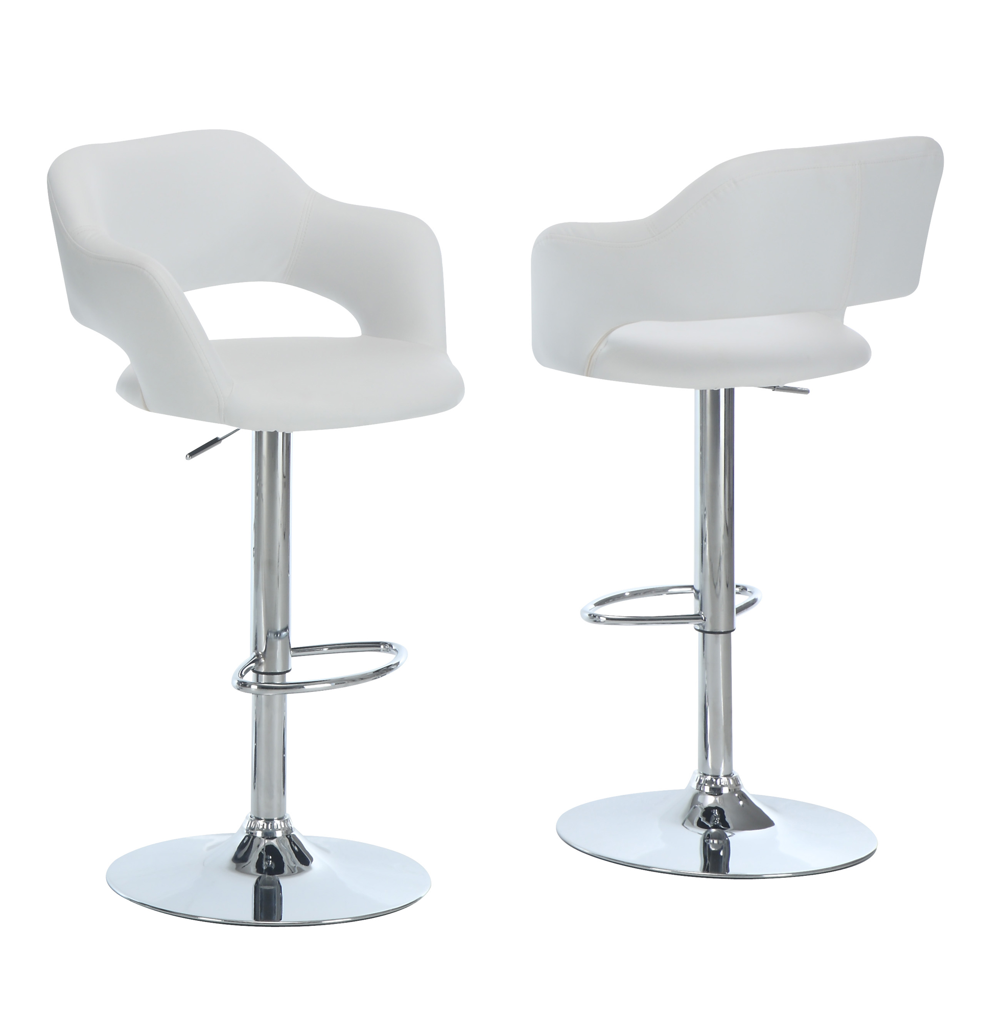 Modern white best sale leather bar stools